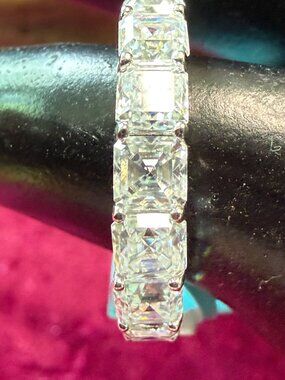 Sterling Silver Moissanite Eternity Band Ring Size 7 6.80 CTW VVSD Color Fine